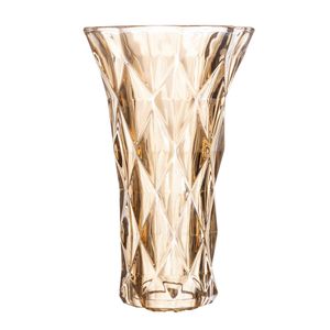 Vaso Diamond Vidro Âmbar 15x8x25cm 220591 - Lyor