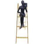 Estatueta_Pensador_Na_Escada_Resina_Aço_Inox_Preto_E_Dourado_7,5x20,3x27,5cm_Ref.LM2845_honeyhome