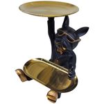 Estatueta_Cachorro_de_Óculos_Sentado_Com_Bandejas_Resina_Aço_Inox_Preto_E_Dourado_23x18x20,5cm_Ref.LM2856_honeyhome