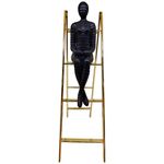 Estatueta_Pensador_Na_Escada_Resina_Aço_Inox_Preto_E_Dourado_7,5x20,3x27,5cm_Ref.LM2845_honeyhome