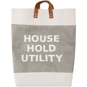 Cesto Multiuso Ambiente Poliéster Eva Cinza E Branco 35x35x50cm LM2490AMB - honeyhome
