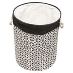 Cesto_Multiúso_Ambiente_Poliéster_Eva_Preto_E_Branco_40x50cm_Ref.LM2489AMB_honeyhome