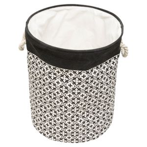 Cesto Multiuso Ambiente Poliéster Eva Preto E Branco 40x50cm LM2489AMB - honeyhome