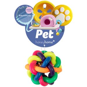 Brinquedo Pet Bola Trançada Plástico Colorida 6x6x6cm LM2953PET-honeyhome