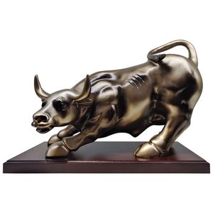 Estatueta Touro Resina Dourado 26x14x19cm LM2848 - honeyhome