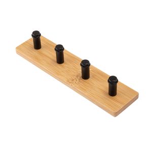 Gancho Multiúso Com 4 Ganchos Suporta Até 2kg Alumínio E Bambu 18x4,5x3,5cm LM2886BEL - honeyhome