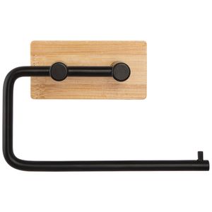 Porta Papel Higiênico Para Caixa Acoplada Bambu E Ferro Preto 15,3x10x3,5cm LM2387BEL - honeyhome