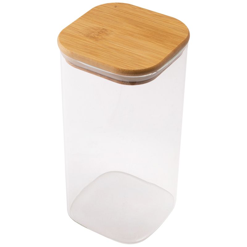 Pote_Hermetico_Quadrado_Futuro_Com_Tampa_Vidro_E_Bambu_1200ml_10x10x20cm_Ref.LM2556FTO_honeyhome