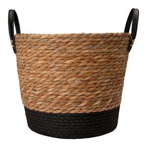 Cesto Ambiente M Com Alça Corino Papel E Palha Milho 29x29x24cm LM3029AMB - honeyhome