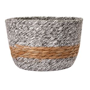 Cachepot Ambiente Pp Bicolor Papel E Palha Milho 21x21x15,5cm LM3040AMB - honeyhome