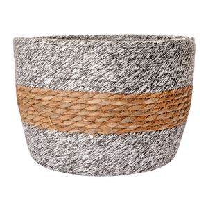 Cachepot Ambiente G Bicolor Papel E Palha Milho 29x29x23cm LM3043AMB - honeyhome