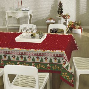 Toalha de Mesa Natal Pop Retangular 6 Lugares Estampa Noel/ Renas 140x210cm 3684801 - Lepper