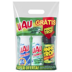 Kit Uau 1 Cloro Ativo + 1 Desengordurante/ Grátis Pinho Trop 500ml 1607 - UAU
