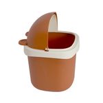 Lixeira_1,5l_Com_Tampa_Urso_Plástico_Marrom_Detalhe_Branco_Ref.URS01_Keita