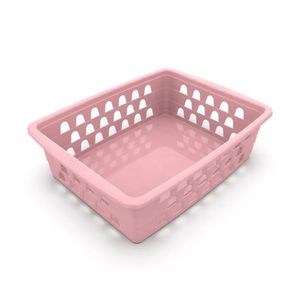 Cesto Multiuso Médio Plástico Rosa 20x15,5x6,5 1032 - Uninjet