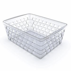 Cesto Organizador Multiuso G Retangular Alto Plástico Transparente 29x20x11cm 1122 - Uninjet