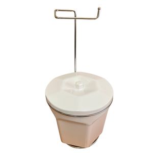 Suporte Para Papel Higiênico Com Lixeira 6 Litros Branca Aço Cromado E Plástico 05229 - Passerini