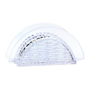 Porta Guardanapo Trança Plástico Cristal 7,5x5,2x16cm K16 - Keita