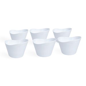Conjunto Com 6 Mini Vasilhas Multiuso 350ml Plástico Branco 7,8x12,2x12,2cm K22 - Keita