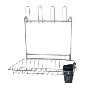 Escorredor Para Louças de Parede Cromado Com Porta Talheres Preto 46,5x24x38,7cm 04505 - Passerini