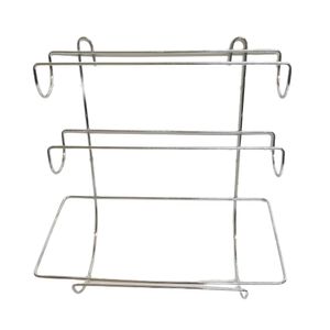 Organizador de Rolos Triplo Para Parede Cromado 25x13x24cm 16300 - Passerini