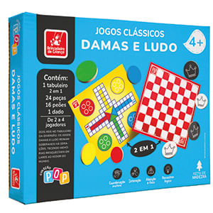 Jogos Clássicos Dama E Ludo Coleção Pop Madeira 6127 - Brincadeira De Criança