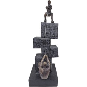 Enfeite Decorativo Homens Puxando Corda Resina 11,5x12x36,5cm Ref.LM2865 honeyhome