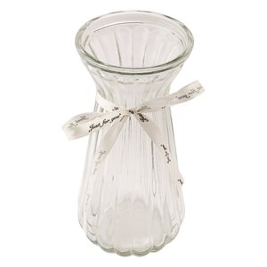 Vaso Com Laço Just For You Bela Casa Vidro Soda-cal 10x21,5cm LM2666BEL - honeyhome