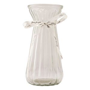 Vaso Com Laço Just For You Bela Casa Vidro Soda-cal 10x21,5cm LM2666BEL - honeyhome