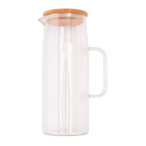 Jarra Futuro Com Tampa Vidro E Bambu 1 Litro 9x22cm LM2550FTO - honeyhome
