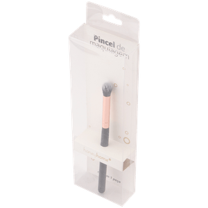 Pincel de Maquiagem Poliamida Cabo Madeira Preto/ Alumínio Rosé 16,5x0,8cm LM2992 - honeyhome