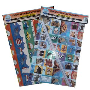 Kit Saquinho de Presente Infantil Masculino Plástico Sortido 25x35cm BL2IFM - Lucas Embalagens