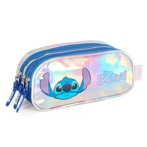 Estojo Escolar Triplo Stitch Poliéster Prata EI41685SC - MaxLog