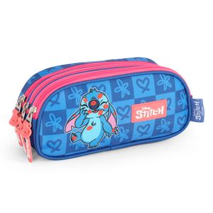 Estojo Escolar Duplo Stitch Poliéster Azul ET47744SCAZ - MaxLog