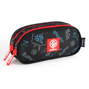 Estojo Escolar Duplo Juvenil Enaldinho Poliéster Vermelho ET47525UPVM - MaxLog