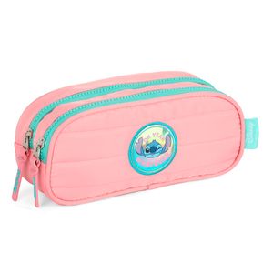 Estojo Escolar Duplo Stitch Poliéster Salmão ET47749SCSL - MaxLog