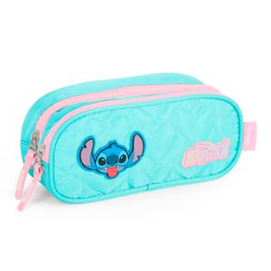 Estojo Escolar Duplo Stitch Poliéster Turquesa ET47749SCTR - MaxLog