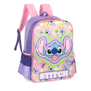 Mochila de Costas Infantil Stitch Poliéster Violeta IS41541SCVD - MaxLog