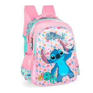 Mochila de Costas Infantil Stitch Poliéster Rosa IS41551SCRS - MaxLog