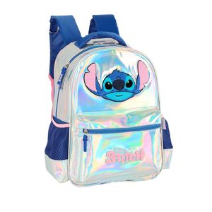 Mochila de Costas Infantil Stitch Poliéster Prata IS41681SCPR - MaxLog