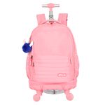Mochilete_Com_Rodinhas_Infantil_Stitch_Poliéster_Salmão_MC49232SCSL_-_MaxLog