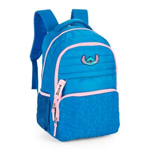 Mochila de Costas Juvenil Stitch Laptop Poliéster Azul MJ47745SCAZ - MaxLog