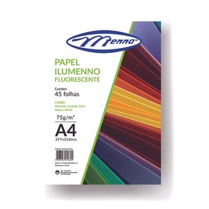Bloco Ilumenno Papel Fluorescente A4 45 Folhas 75g MIL1A/ MIL2 - Menno