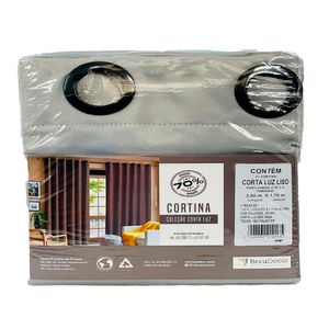 Cortina Corta Luz Liso 0005 Poliéster Cinza 260x170cm 18138 - BecaDecor