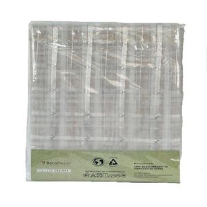 Cortina Cozinha Ultrassônica Voil Xadrez 0001 Poliéster Branco 220x140cm 19754 - BecaDecor