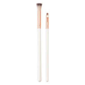 Kit 2 Pincéis de Maquiagem Sombra e Lábios Microfibra Cabo Branco 16x0,5cm LM2982 - honeyhome