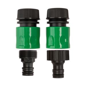 Kit Conectores Adaptadores de Engate Rápido 1/2" Para Mangueira Jardinagem Plástico 4 Peças LM2737JAR - honeyhome