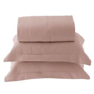 Kit Colcha Casal Porto 100% Algodão 5066 Romã 3 Peças 220x240cm 18408 - BecaDecor