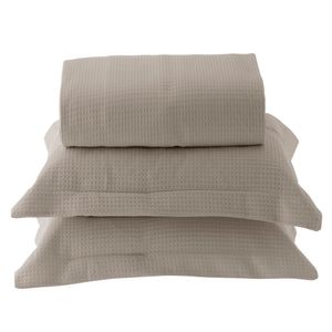 Kit Colcha Queen Porto 100% Algodão 6259 Charuto 3 Peças 240x260cm Ref.18410 BecaDecor