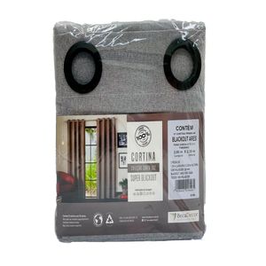 Cortina Corta Luz Blackout Premium Ares 0003 Cinza 260x230cm 19053 - BecaDecor